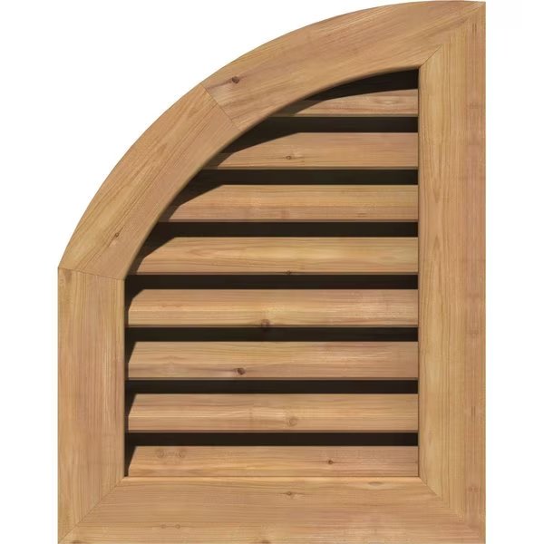 Quarter Round Top Left Functional Western Red Cedar Gable Vnt w/1
